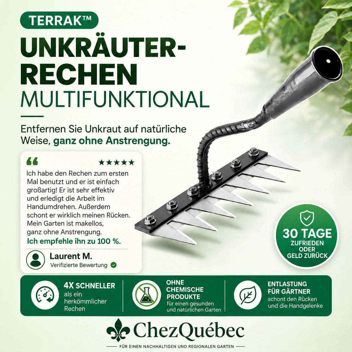 TERRAK™ – Multifunktionale Unkraut-Harke 🌱