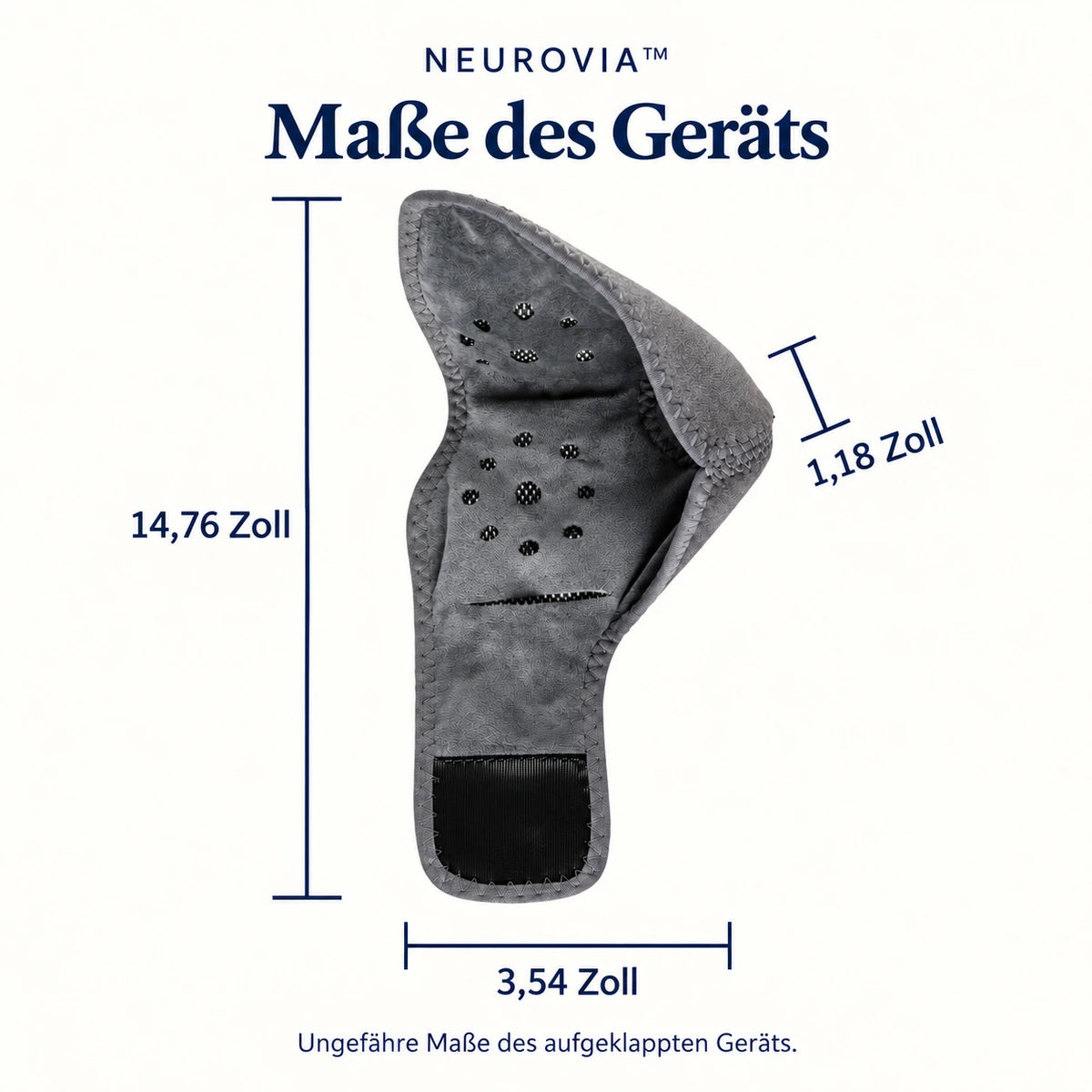 NEUROVIA™ – ungefähre Maße: 14,76 × 3,54 × 1,18 Zoll