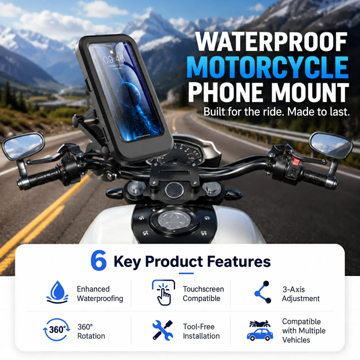 NAVIX™ – Stable & Adjustable Bicycle Smartphone Mount 📱🚲