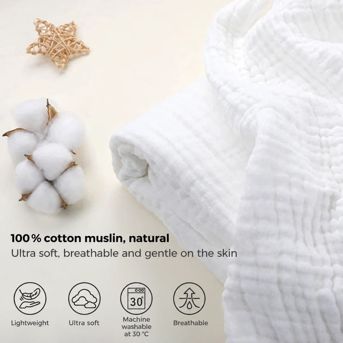 COTONIA™ – Lightweight & Breathable Soft Cotton Throw