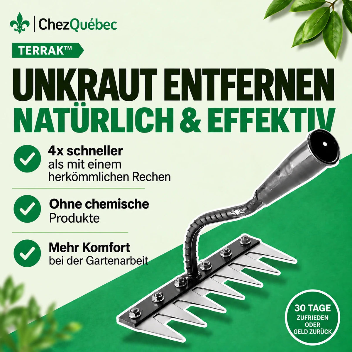 TERRAK™ – Multifunktionale Unkraut-Harke 🌱