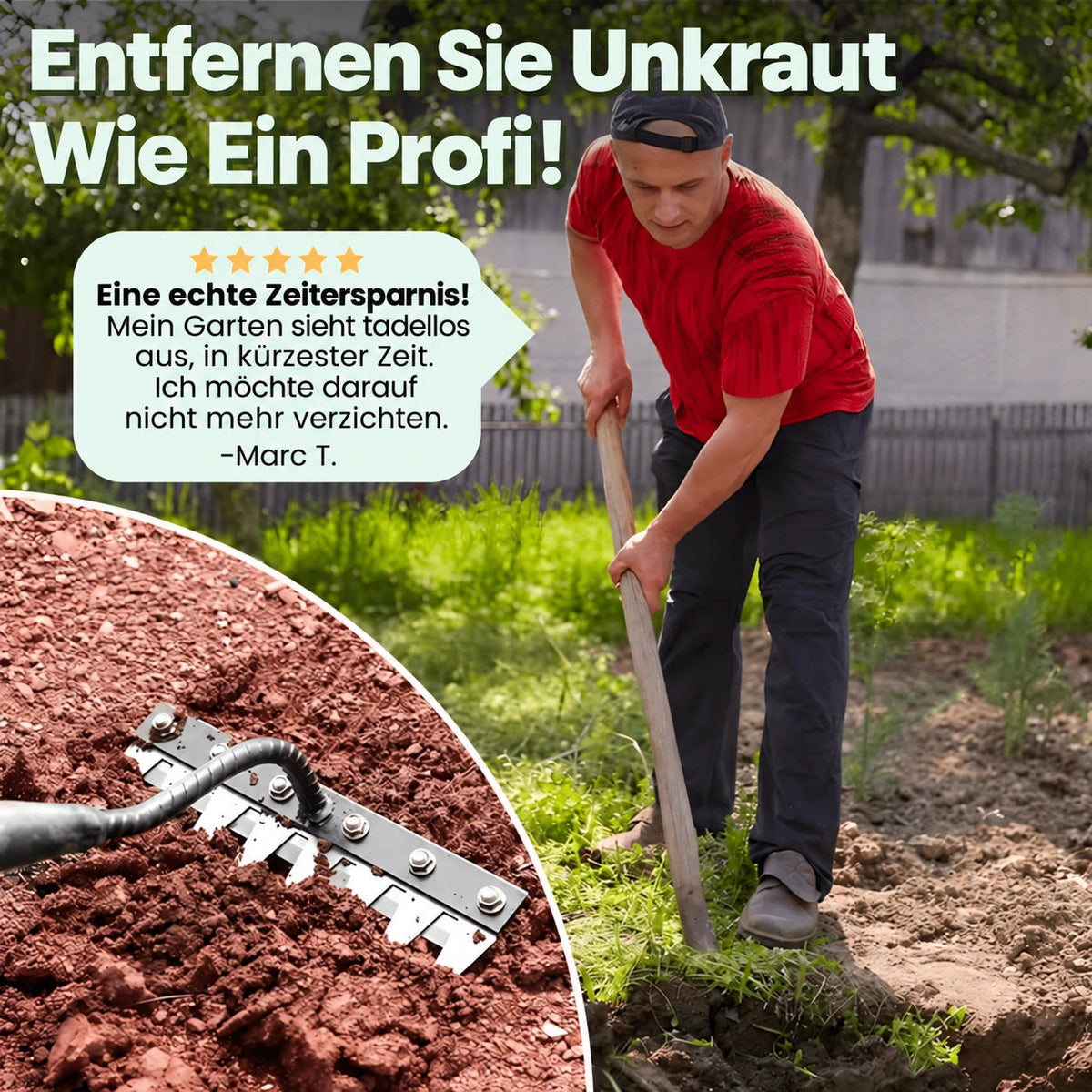 TERRAK™ – Multifunktionale Unkraut-Harke 🌱